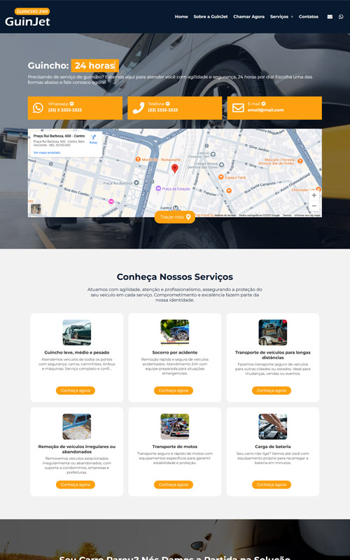 Criação de site para guincho e reboque